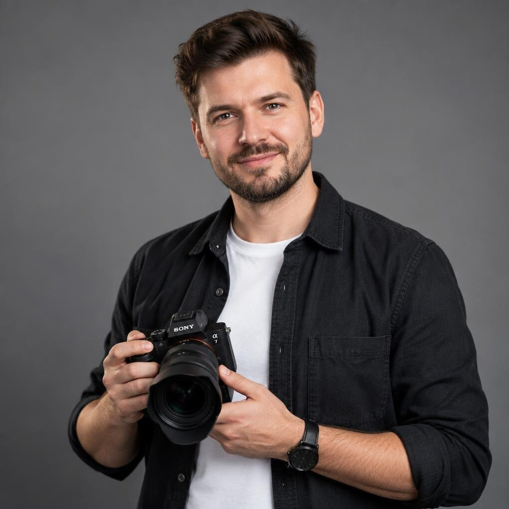 Portrait of a Polish male video production mentor